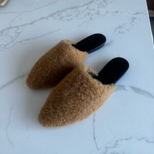 Jenni Kayne Brown Fuzzy Mules